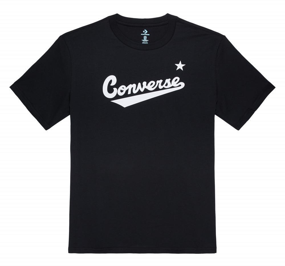Camiseta Converse Center Front Logo Homem Pretas 854310PBK